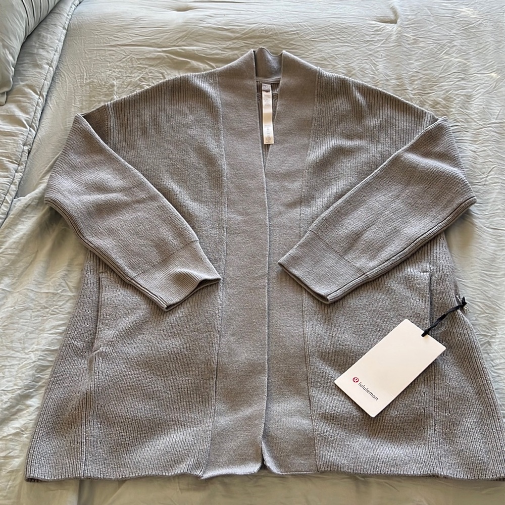 Lululemon merino wool blend rib long wrap sweater